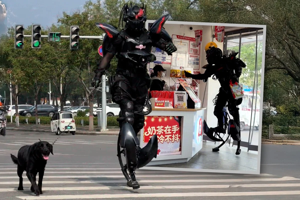 Homemade mecha suit turns restaurant owner into viral sensation