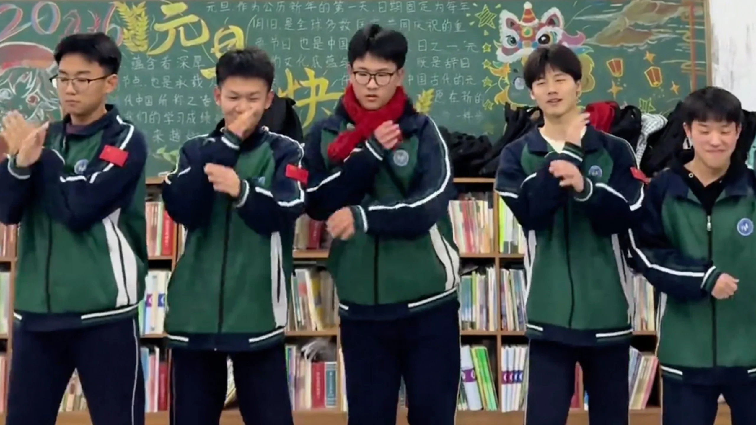 A creative classroom moment turns late students into a viral boy band in China