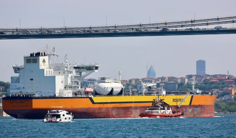Russian oil tankers increasingly cite Singapore as a destination as exports pivot toward China.